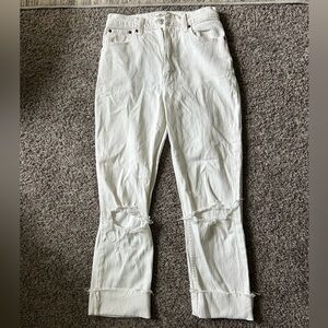 Abercrombie & Fitch White Straight Leg Jeans
